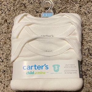 Carter's White Baby Bodysuits - 3 Pack